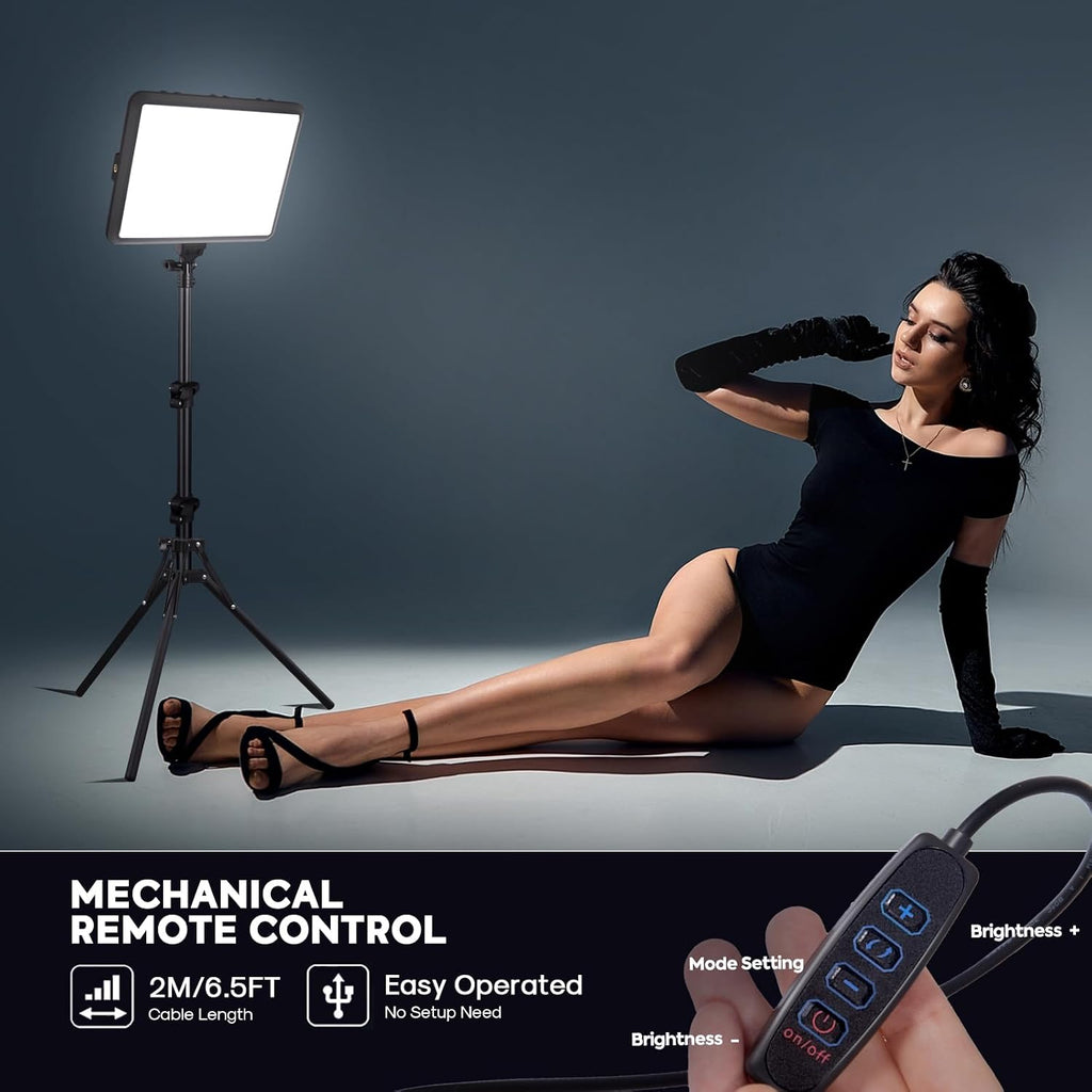 2-Pack Photography Lighting Kit, NiceVeedi 25W LED Video Light Kit, 2900-7000K Dimmable Studio Light with Tripod
