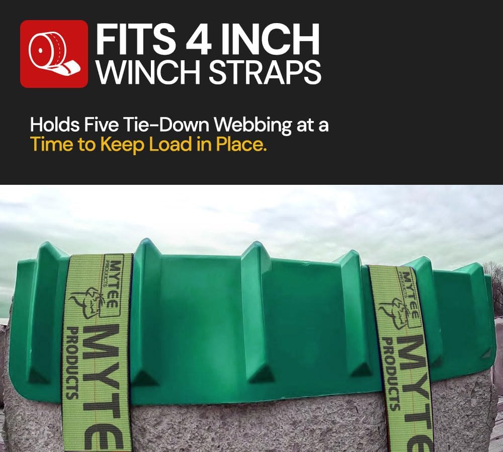 8"x8"x36" Green Flatbed Corner Protector - V Shaped Edge Guard for Tie-Down Winch & Ratchet Straps - Plastic Corner