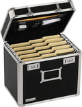 VZ01165 Locking Security Storage Box, Letter, 13 1/2w x 10 1/2d x 13 1/4h, Black