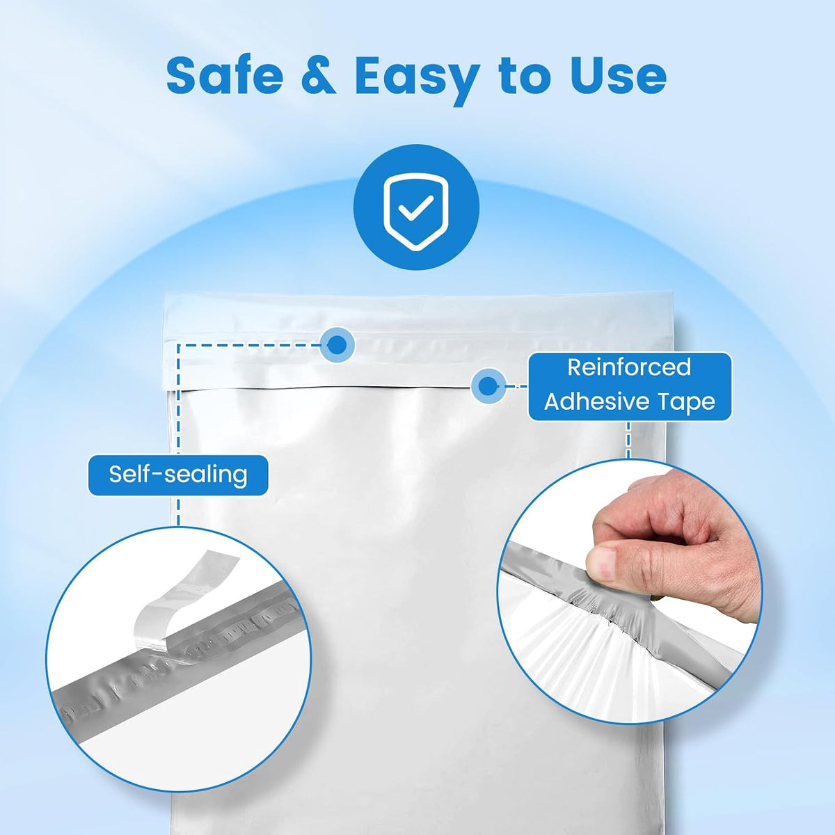 Poly Mailers 19x24 500PC Large Shipping Bags for Business White