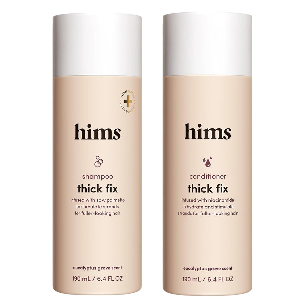 hims Thick Fix Shampoo & Conditioner Set - Saw Palmetto for Healthy Hair Growth & Thickening - Scalp Cleansing