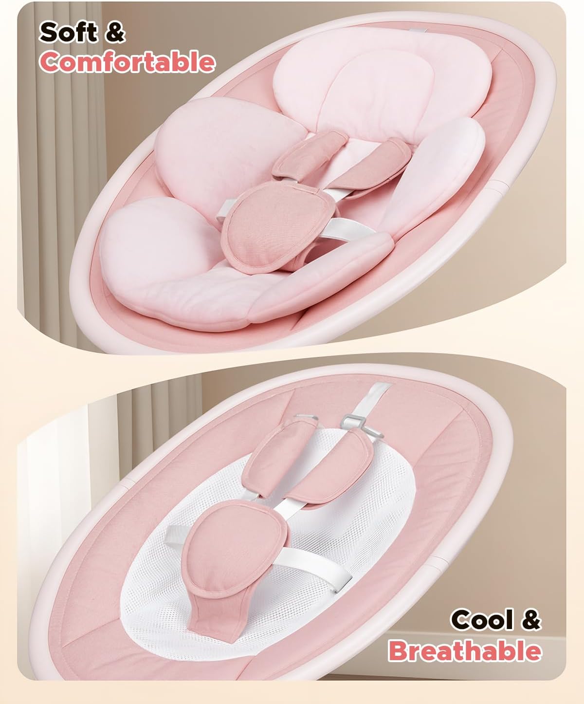 Baby Swing for Infants, Infant Swing with 5 Swing Speed | Built-in Soothe Melodies, 5-Point Harness, Electric Infant