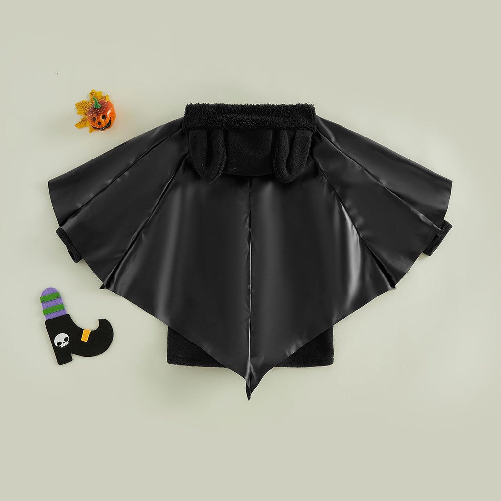 Bat Halloween Costumes for Toddler Baby Boy Girl Kids Jumpsuit 1-6T | Soft Fleece, 3D Ear Design, Attached Cape, Cozy