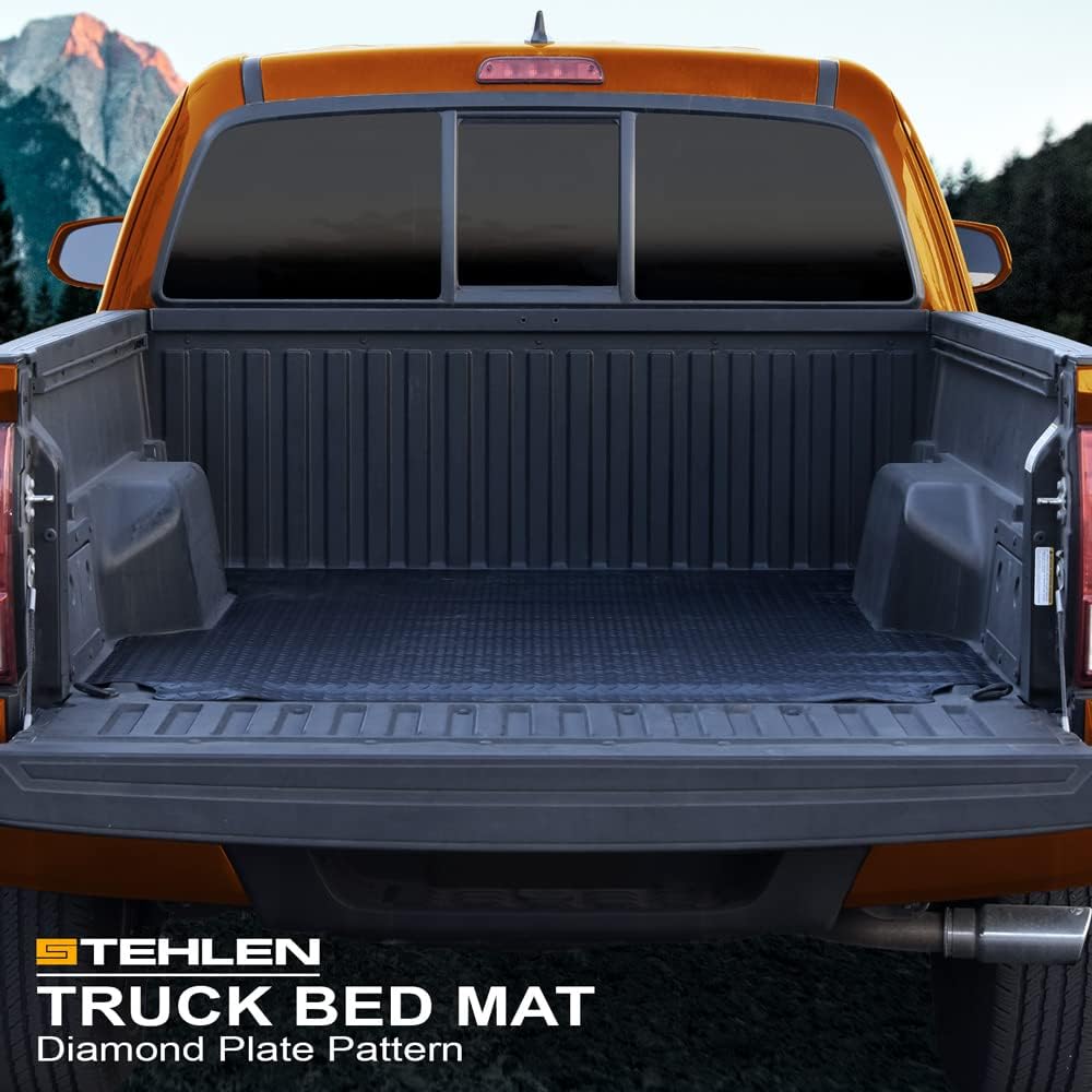 Stehlen 642167829065 Compatible with 2005-2021 Frontier / 2009-2012 Suzuki Equator 5 Feet (60") Short Bed Rubber Diamond Plate Truck Bed Mat - Black