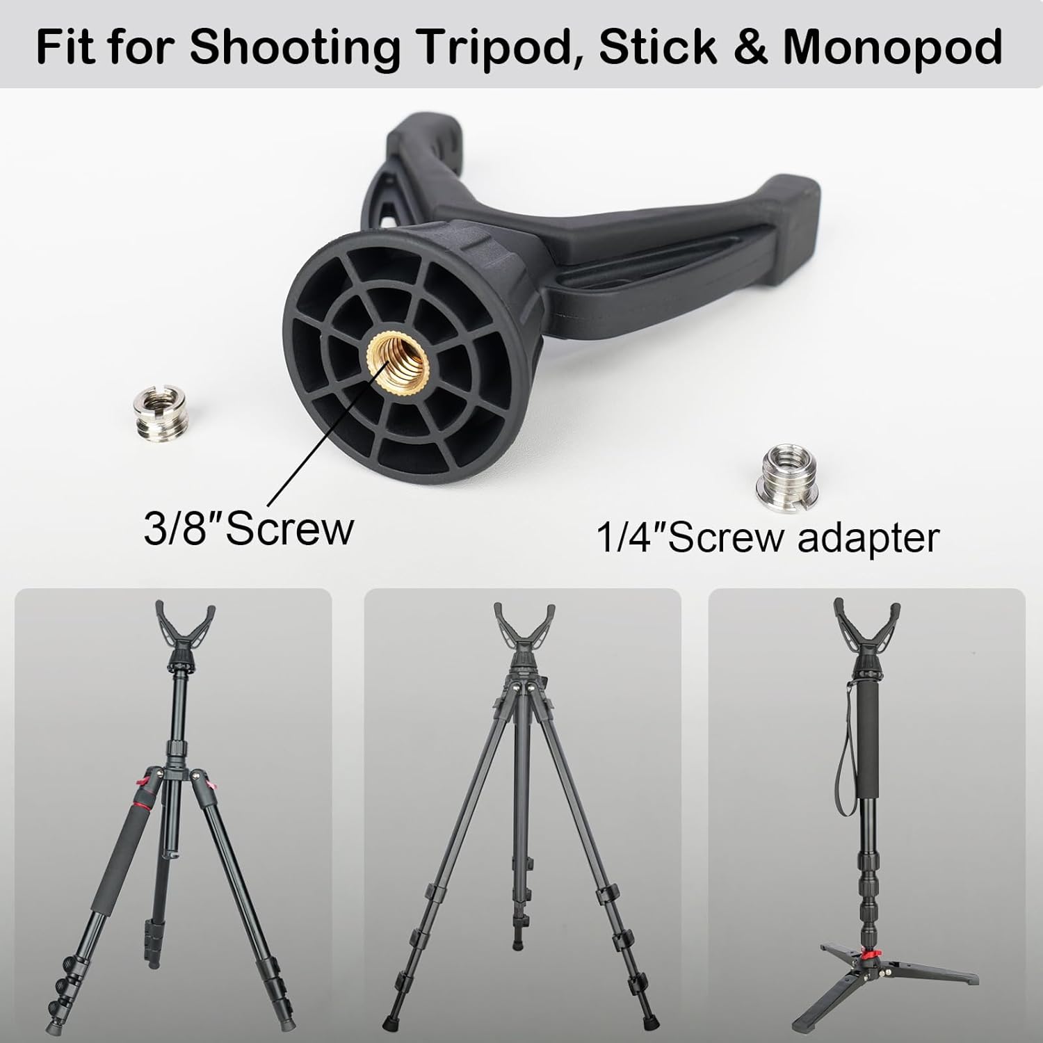 360° Rotating V Yoke Shooting Rest for Rifle Compatible with Shooting Stick Hunting Tripod, Gun Tripod and Monopod