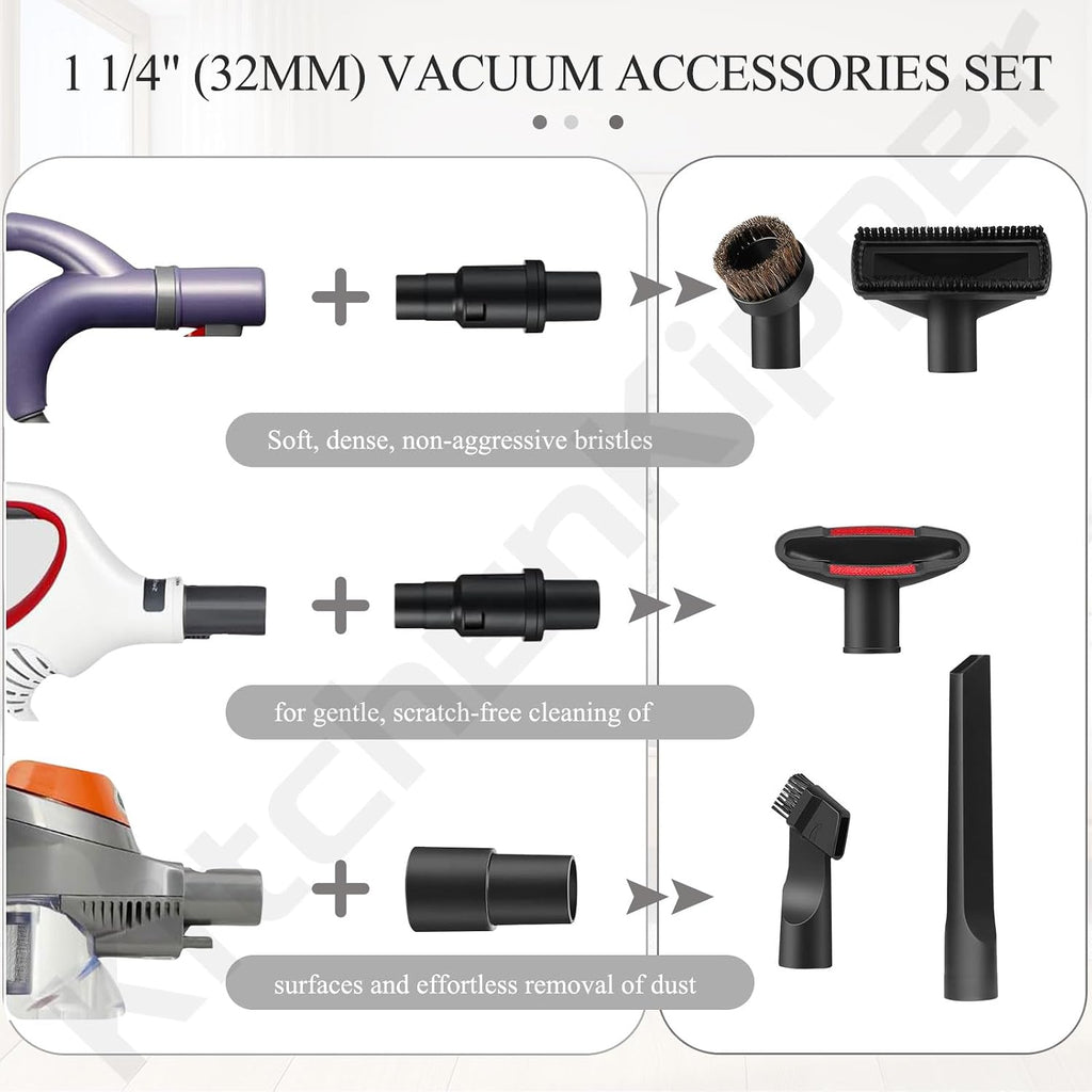 1 1/4" (32mm) Vacuum Attachments Compatible with Shark Navigator Lift-Away NV350, NV352, NV360, NV500 NV501, Rocket