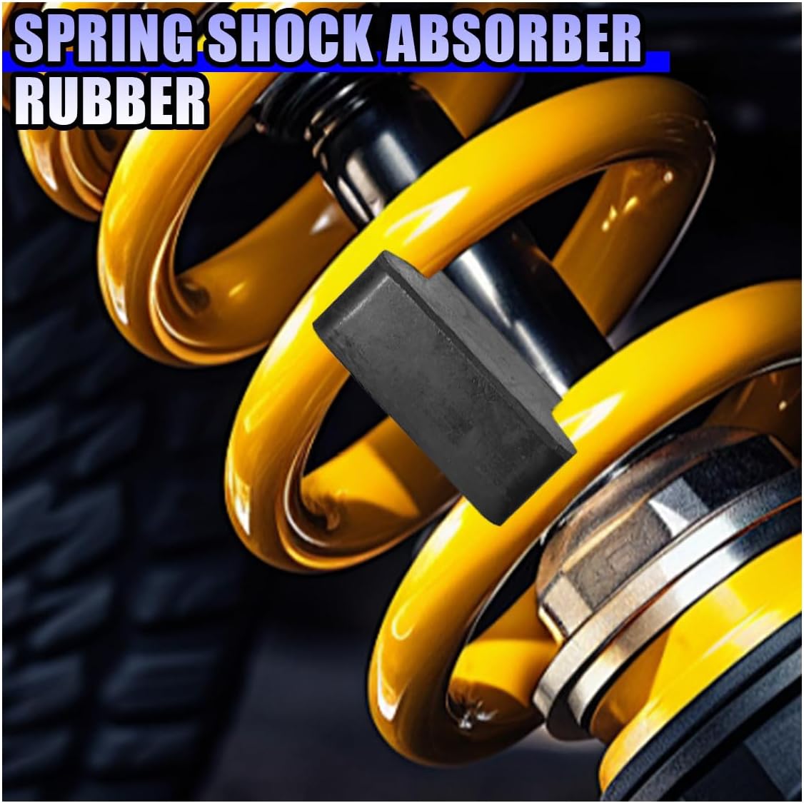 YoRise 4PCS Car Rubber Coil Spring Spacers, Auto Front&Rear Coil Spring Booster Kit for Enhancing 2.5" Springs Lift, Heavy-Duty Vehicle Suspension System Lift Blocks for Most Trucks, SUVs (Black)