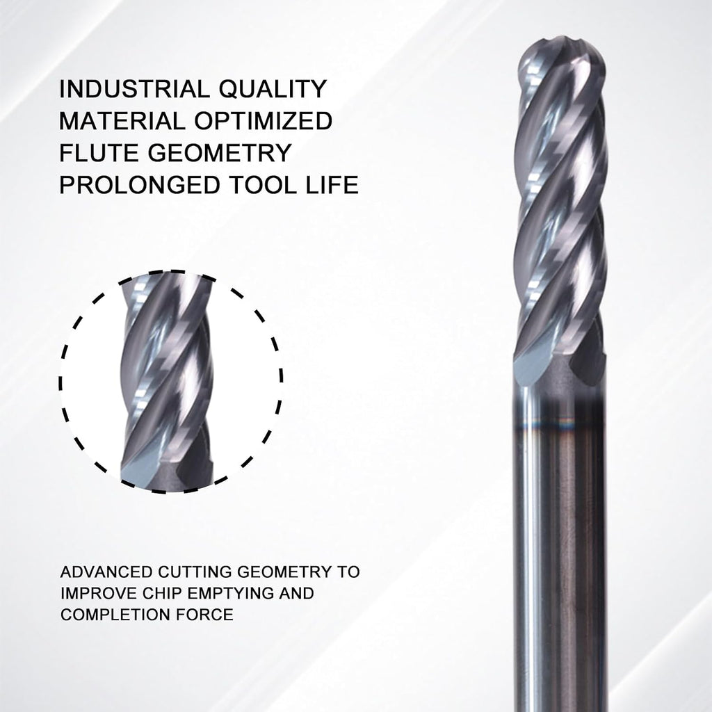 NZ 3/16" 4-Flute Ball Nose End Mill