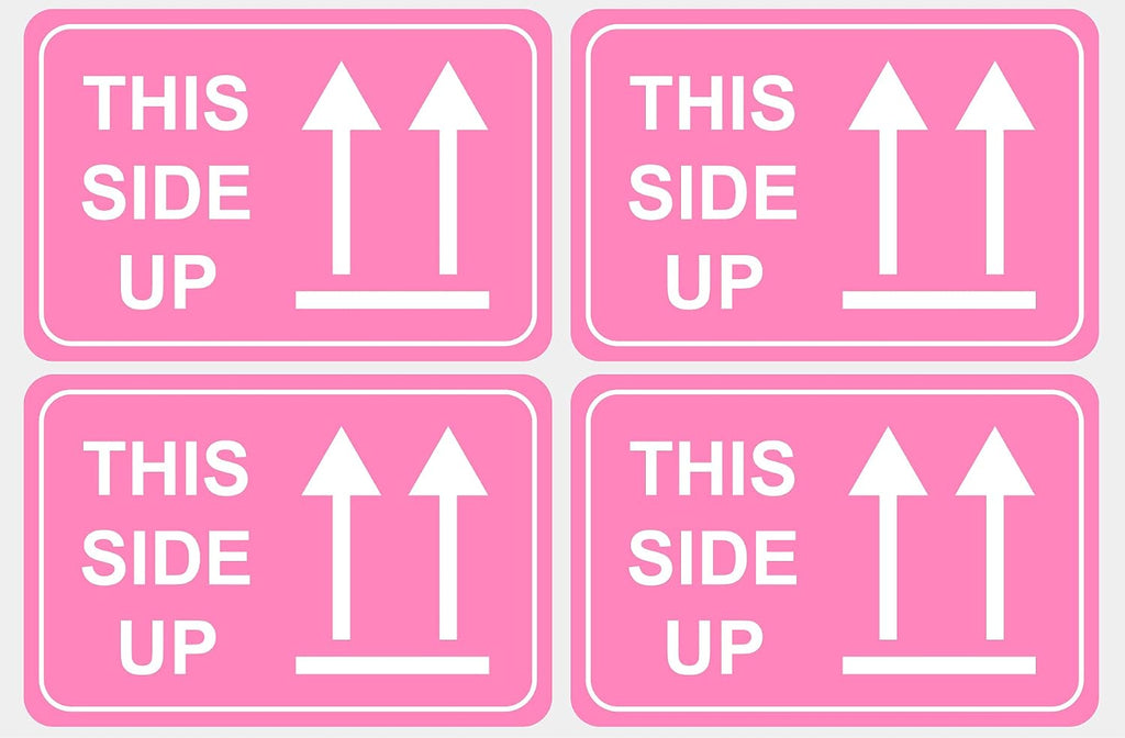 2"x3" 200 PCS Pink This Side Up Stickers for Shipping