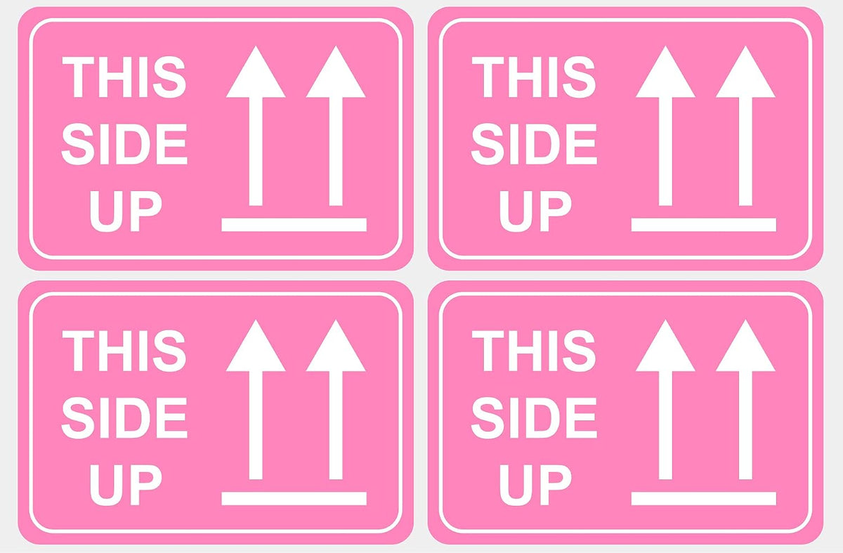 2"x3" 200 PCS Pink This Side Up Stickers for Shipping