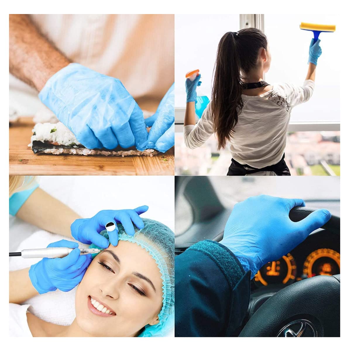 Basic Synmax Vinyl Exam Gloves Disposable Exam Gloves, 4 Mil, Blue, Latex & Powder Free, BMPF-3002