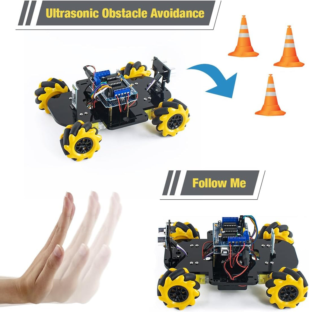 4WD Mecanum Robot Car Kit Smart DIY Project Compatible with Arduino IDE