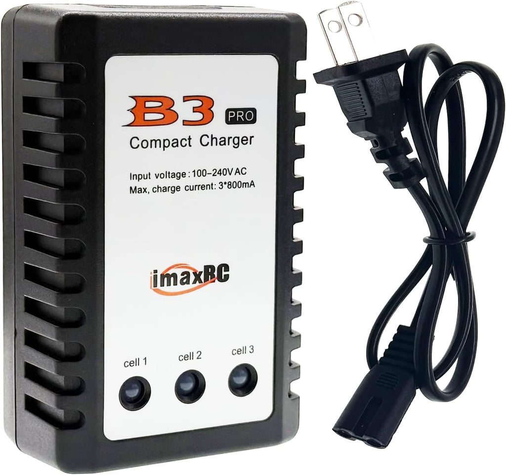 B3 Lipo Battery Charger 2S-3S RC Balance Charger with XH3P XH4P Plug for RC Car Batteries Drone Boat Airplane Truck