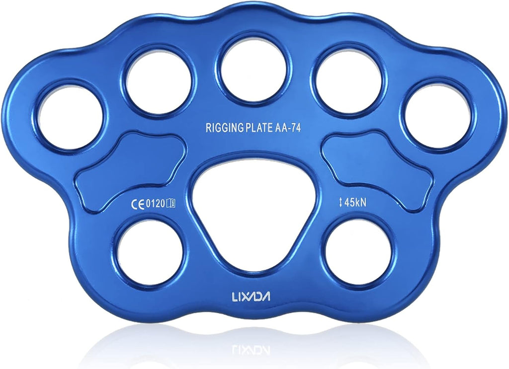 Paw Rigging Plate 45KN 8/15 Holes Large Anchor Multipliers Connector Gear for Aerial Dance & Rock Climbing