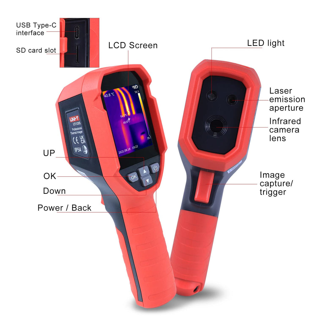 256x192 Pixels Infrared Thermal Imager 25Hz Frame Rate Handheld Thermal Imaging Camera Thermography Temperature Range
