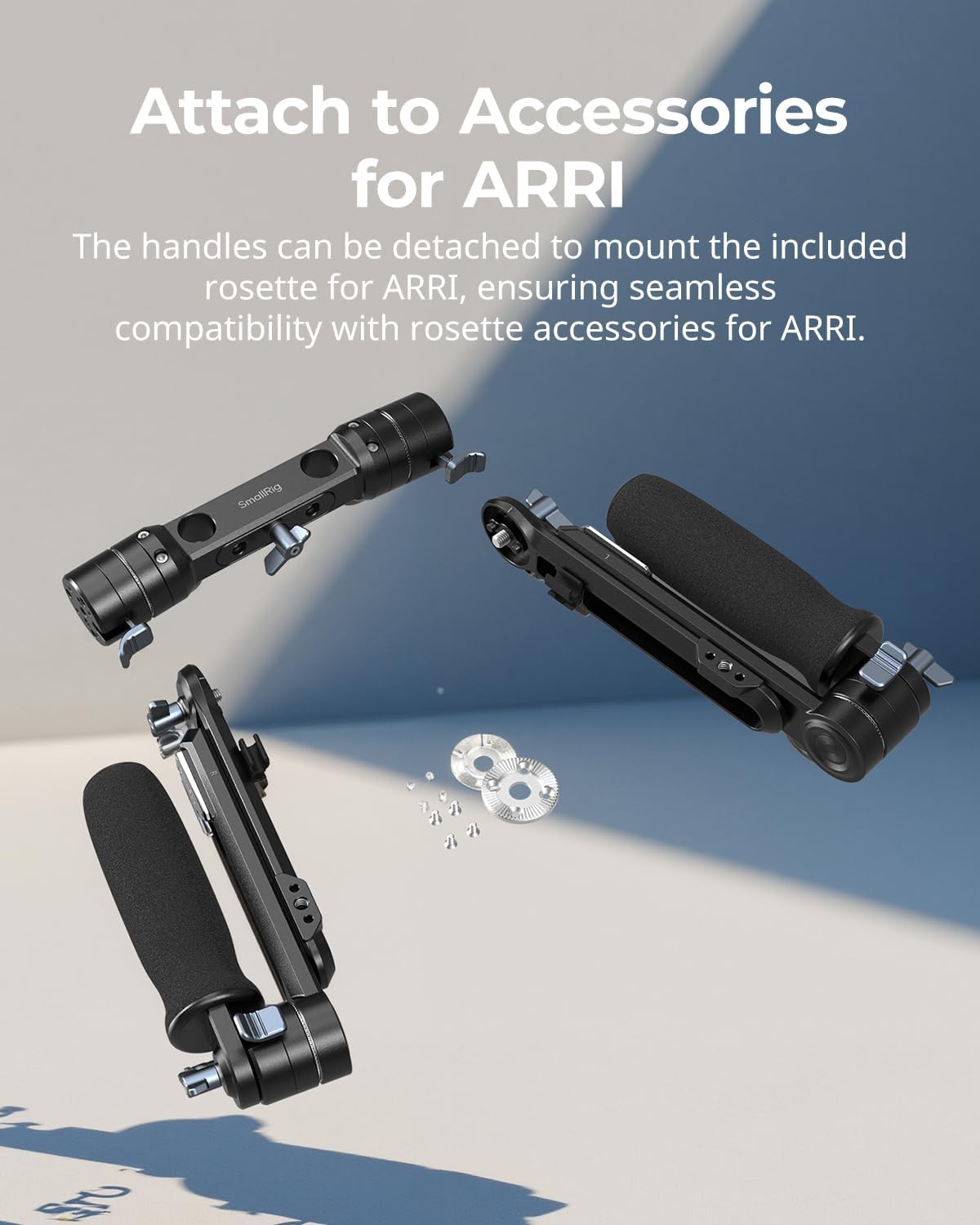 Shoulder Rig Dual-Handle for 15mm LWS Rods, One-Tounch Rotation Shoulder Mount Rigs Support for Camera - 5205