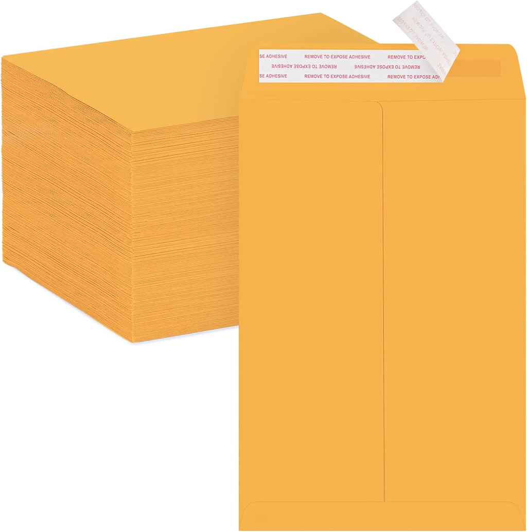 100Pack Manilla Envelopes 6 x 9 Brown Kraft Catalog Envelopes Self Seal for Mailing
