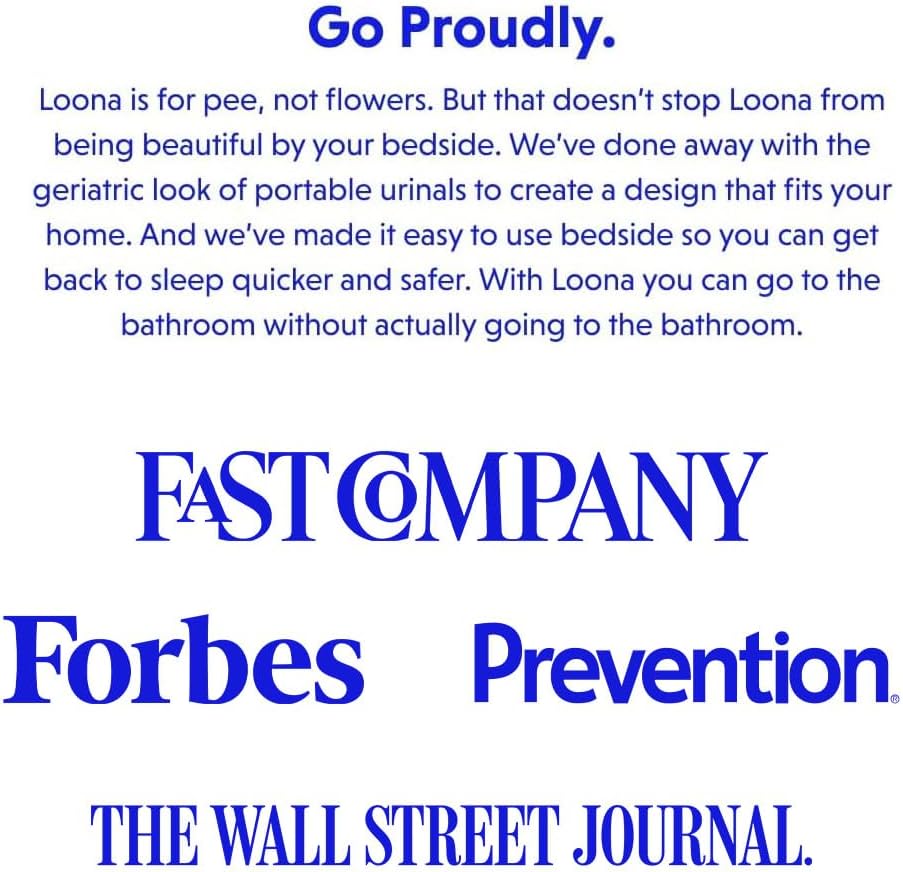 Loona Premium Female Urinal - Quiet, No Splash Design for Women - Ideal for Bedside, Travel, and Outdoor Use - Coral