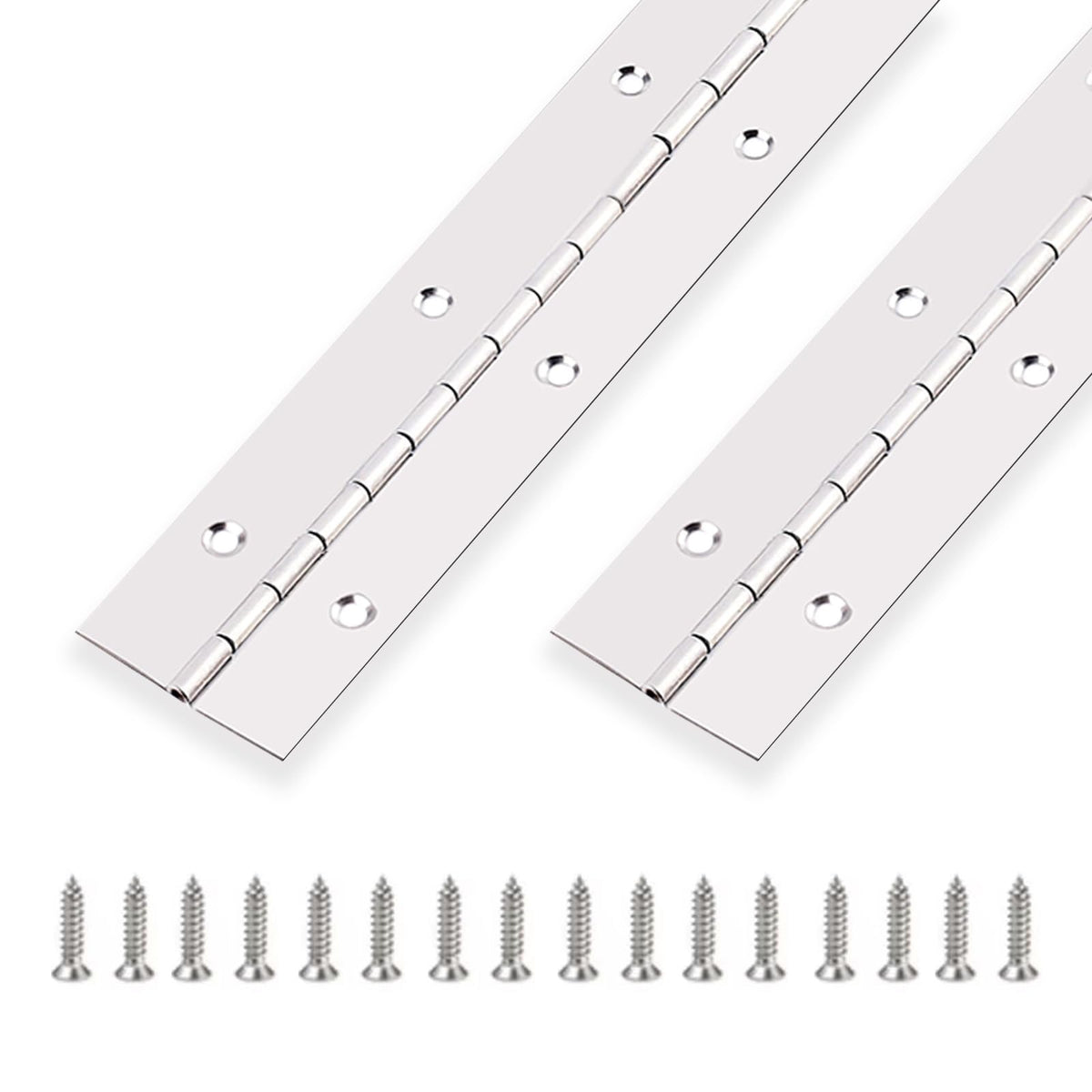 2PCS Piano Hinge 12 Inch Long x 1.5 Inch Open Width