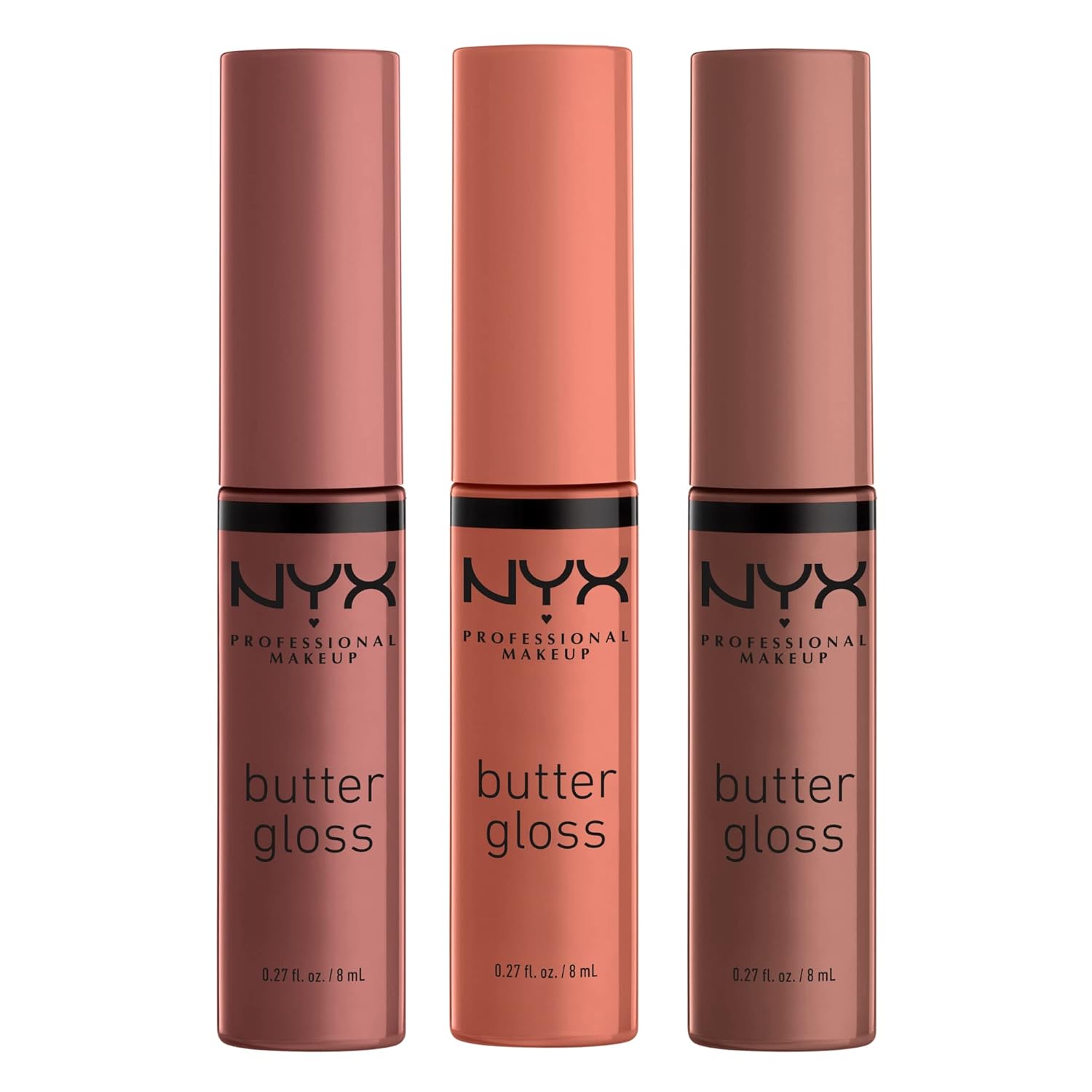 Butter Gloss Brown Sugar, Non-Sticky Lip Gloss - Pack Of 3 (Sugar High, Spiked Toffee, Butterscotch)