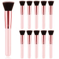10 Pcs Foundation Brushes Bulk Flat Top Makeup Brushes, Pink