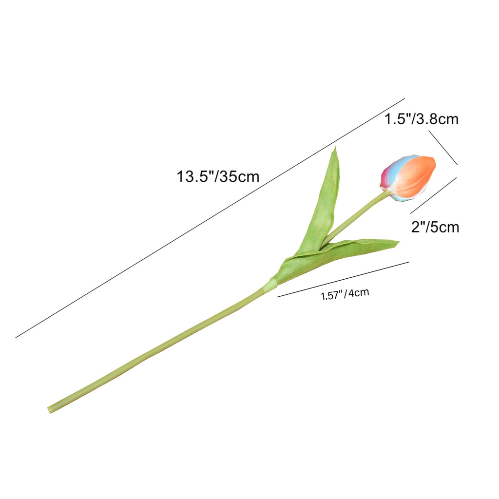 20 Stems Rainbow Artificial Tulip Flowers for Home Centerpieces