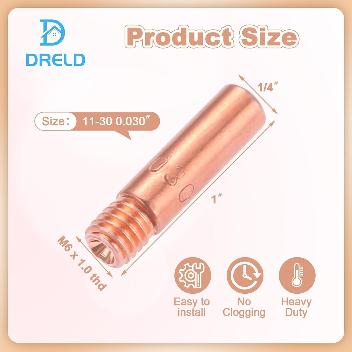 30Pcs Contact Tips for Mig Welding 11-30 0.030" Compatible with Lincoln
