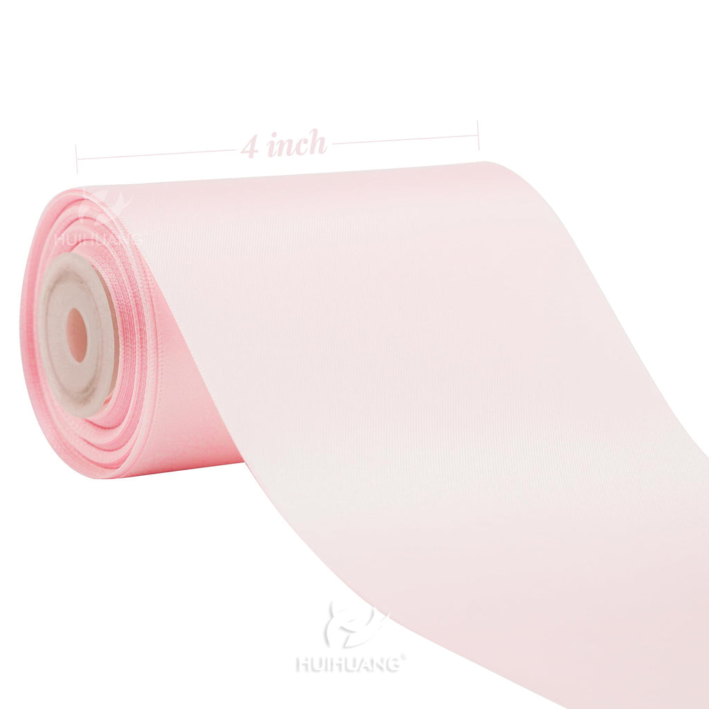 4 inch Light Pink Double Faced Satin Ribbon Continuous 10 Yards