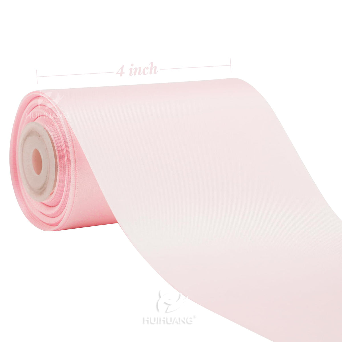 4 inch Light Pink Double Faced Satin Ribbon Continuous 10 Yards