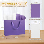 12 Pack Large Purple Gift Bags with Handles & 24 Tissue Papers