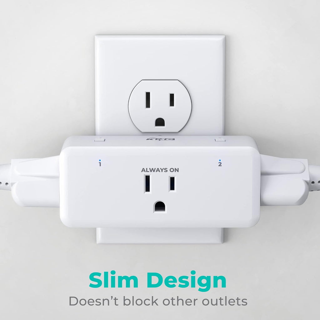 Smart Plug 4-Pack, Side 3-Outlet Extender, Compatible with Google & Alexa, No Hub Required, WiFi Plugs
