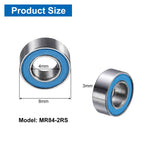 uxcell 6 Pcs MR84-2RS Deep Groove Micro Bearing, 4x8x3mm Chrome Steel