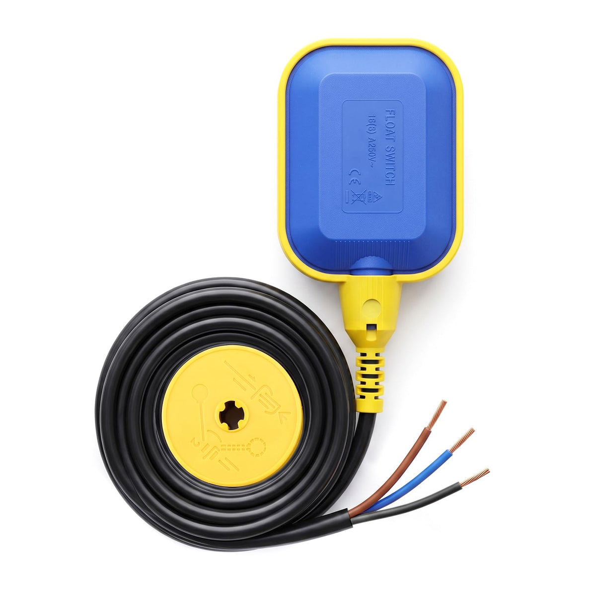 Mamfous Float Switch, 220V 16A Waterproof Tethered Float Switch & Liquid Level Controller with Cable for Water Tank, Sump Pump, Septic Tank, Pool, Pond, Aquarium(9.84ft(3M))