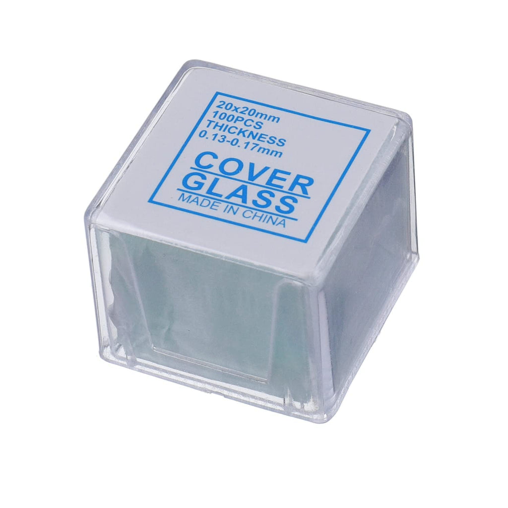 100 Pcs Pre-Cleaned Microscope Slides with Ground Edge and 200 Pcs Pre-Cleaned Microscope Cover Glasses with 4
