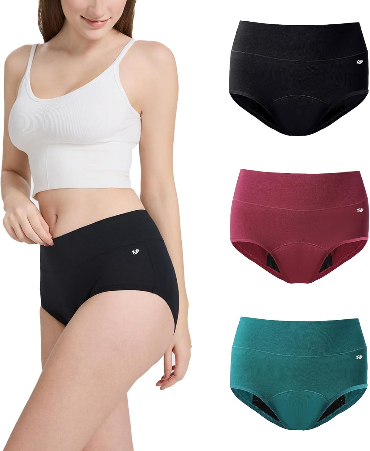 Washable Reusable Incontinence Underwear Women, Leakproof Panties 3Pack L