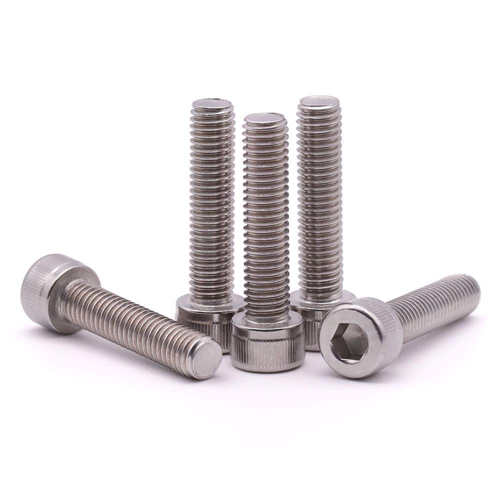 #8-32 x 3/4" Stainless Socket Head Cap Screws, 304 Stainless Steel 18-8, Allen Hex Drive, Full Thread Coverage, 50 Pack