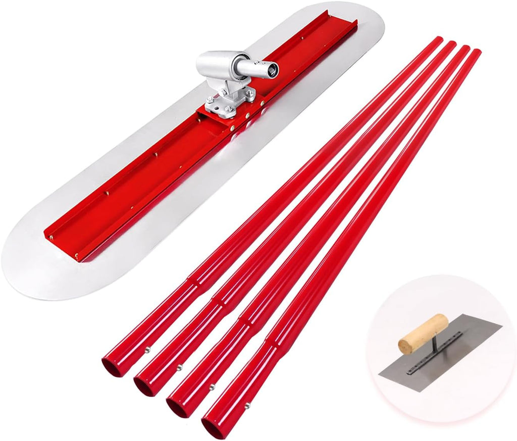 Bull Float Concrete Bull Float Tool Kit 48"x12" Fresno Round End Stainless Steel Board Kit Tool Cement Trowel Tools