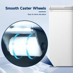 3.0 Cu.ft Deep Chest Freezer, Commercial Solid Top Freezer with Lockable Stay-Open Lid, 7-Level Temp Control, Manual