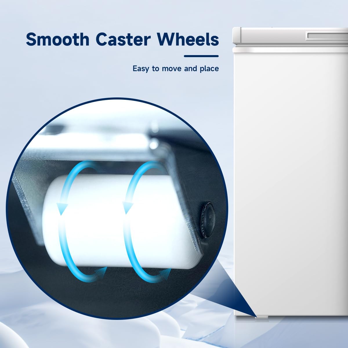 3.0 Cu.ft Deep Chest Freezer, Commercial Solid Top Freezer with Lockable Stay-Open Lid, 7-Level Temp Control, Manual