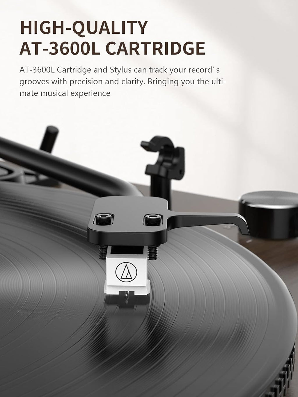 Vinyl Record Player Belt Drive 2-Speed Playback Turntable Bluetooth Wireless Output Connectivity Record Player with