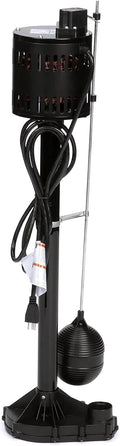 3CEH 1/3 HP Thermoplastic Pedestal Sump Pump with Vertical Float Switch, Low Profile Column Pump, 58 GPM, Fits in 12"