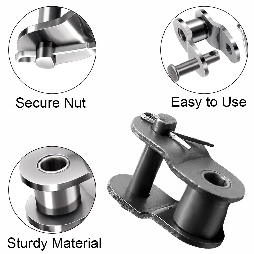 BE-TOOL 4 Pack Roller Chain Offset Half Link Crank Link 12A 12B 16A 16B 20A 24A Carbon Steel (16B-1)