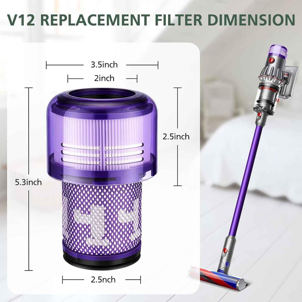 Replacement Filters Compatible with Dyson V12 Detect Slim Vacuum