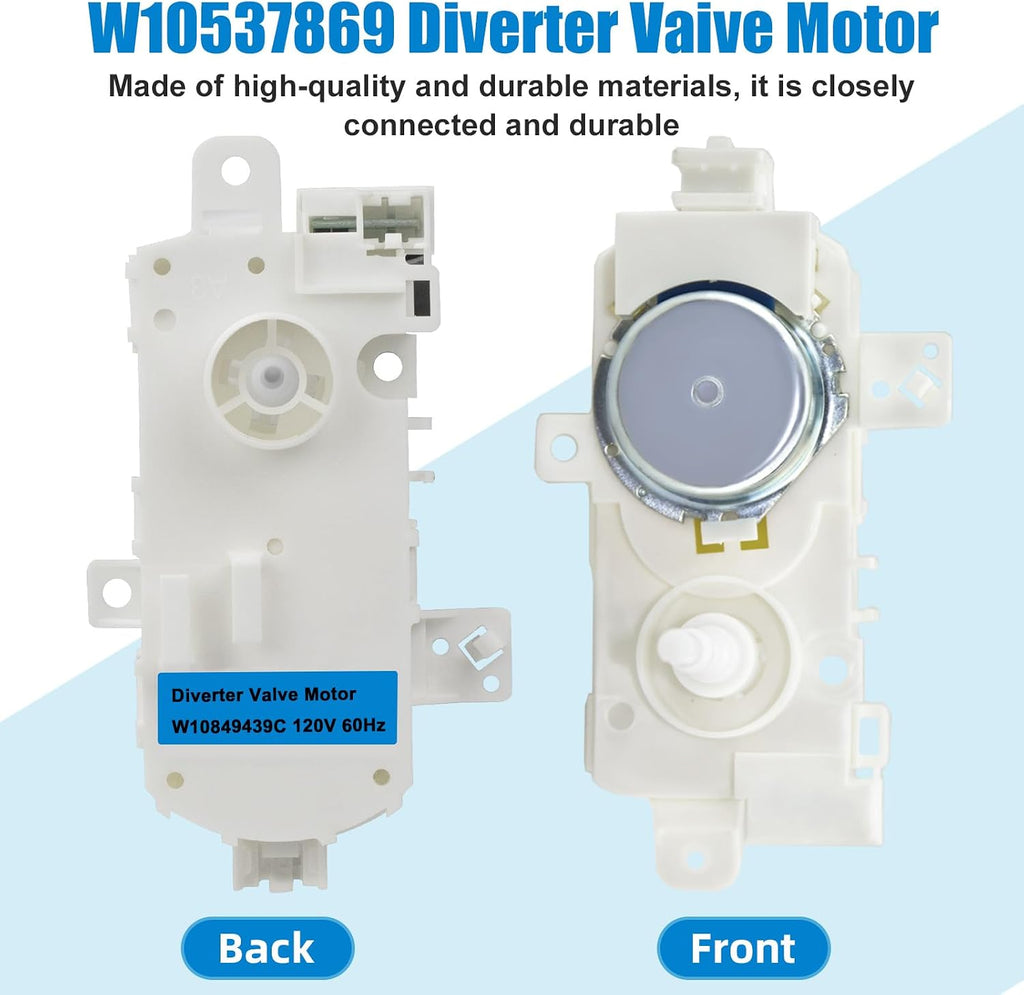 W10849439C W10537869 Dishwasher Diverter Valve Motor and W10195677 Seal Grommet Gasket Replacement For Whirlpool, KitchenAid, Ken-more, Jenn-Air 2684962, PS5136127