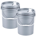 2 Pack 5 Gallon Utility Buckets with Lids, Pour Spouts and Handles