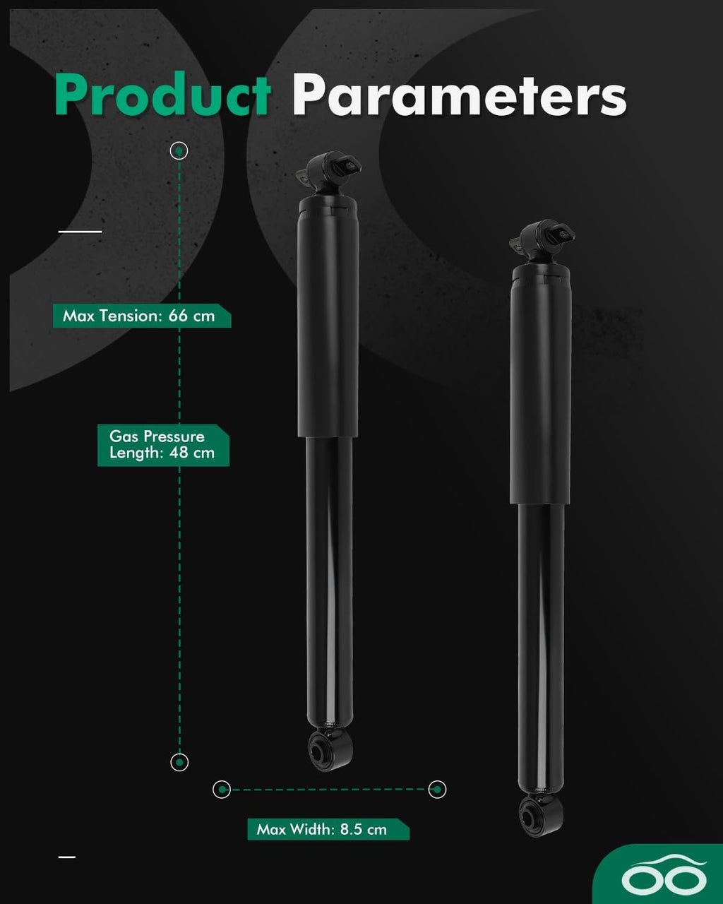 SCITOO Rear Shocks Pair for Hummer H3 AWD shock absorbers