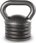 20lb Adjustable Cast Iron Kettlebell Handle, Compatible with 1” Weight Plates, Up to 50lb Load Capacity for Strength