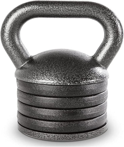 20lb Adjustable Cast Iron Kettlebell Handle, Compatible with 1” Weight Plates, Up to 50lb Load Capacity for Strength