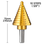 IRONANT 1/4" to 1-3/8" Titanium HSS Step Drill Bit for Metal Unibit