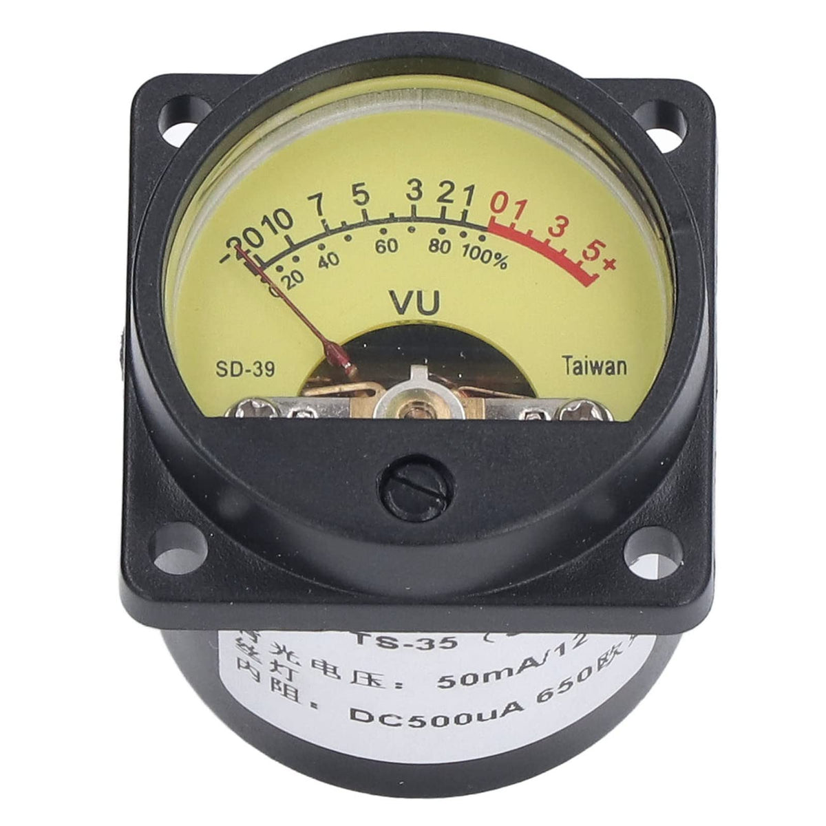VU Meter Volume Level Meter with Backlight, Vibration Static Proof Plastic Iron Panel for Amplifier Sound and Noise Measurement